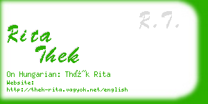 rita thek business card